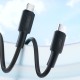 Juo 27W USB Type-C to Lightning iPhone iPad Silikon Hızlı Şarj ve Data Kablosu Siyah 1 Metre