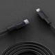 Juo 27W USB Type-C to Lightning iPhone iPad Silikon Hızlı Şarj ve Data Kablosu Siyah 1 Metre