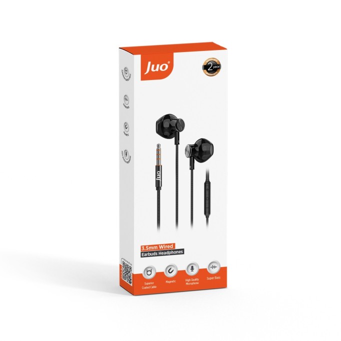Juo 3.5mm Jack Girişli Mikrofonlu Kablolu Kulak İçi Kulaklık Metal