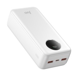 Juo 30000 mAh 22.5W Dijital Led Ekranlı Taşınabilir Hızlı Şarj Cihazı Powerbank Beyaz Juo 30000 mAh 22.5W Dijital Led Ekranlı Taşınabilir Hızlı Şarj Cihazı Powerbank Beyaz