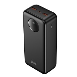 30000 mAh Juo 30000 mAh 22.5W Dijital Led Ekranlı Taşınabilir Hızlı Şarj Cihazı Powerbank Siyah