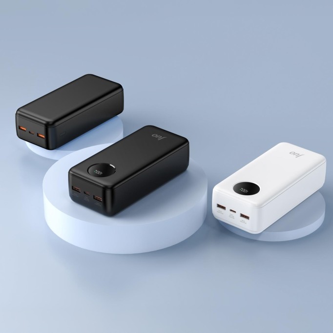 Juo 30000 mAh 22.5W Dijital Led Ekranlı Taşınabilir Hızlı Şarj Cihazı Powerbank Siyah
