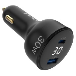 Juo 30W Led Ekranlı Type-C + USB-A Araç Şarj Aleti iPhone & Android & Tablet Araç içi Şarj Cihazı Juo 30W Led Ekranlı Type-C + USB-A Araç Şarj Aleti iPhone & Android & Tablet Araç içi Şarj Cihazı