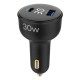Juo 30W Led Ekranlı Type-C + USB-A Araç Şarj Aleti iPhone & Android & Tablet Araç içi Şarj Cihazı