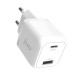 Juo 35W GaN USB-C + USB-A Şarj Aleti iPhone & iPad & Samsung PPS Uyumlu PD QC4.0 Type-C Hızlı Şarj Cihazı Beyaz