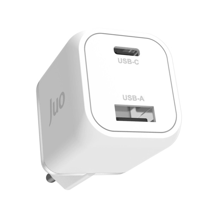 Juo 35W GaN USB-C + USB-A Şarj Aleti iPhone & iPad & Samsung PPS Uyumlu PD QC4.0 Type-C Hızlı Şarj Cihazı Beyaz