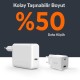 Juo 35W GaN USB-C + USB-A Şarj Aleti iPhone & iPad & Samsung PPS Uyumlu PD QC4.0 Type-C Hızlı Şarj Cihazı Beyaz