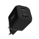 Juo 35W GaN USB-C + USB-A Şarj Aleti iPhone & iPad & Samsung PPS Uyumlu PD QC4.0 Type-C Hızlı Şarj Cihazı Siyah