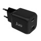 Juo 35W GaN USB-C + USB-A Şarj Aleti iPhone & iPad & Samsung PPS Uyumlu PD QC4.0 Type-C Hızlı Şarj Cihazı Siyah