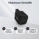 Juo 35W GaN USB-C + USB-A Şarj Aleti iPhone & iPad & Samsung PPS Uyumlu PD QC4.0 Type-C Hızlı Şarj Cihazı Siyah