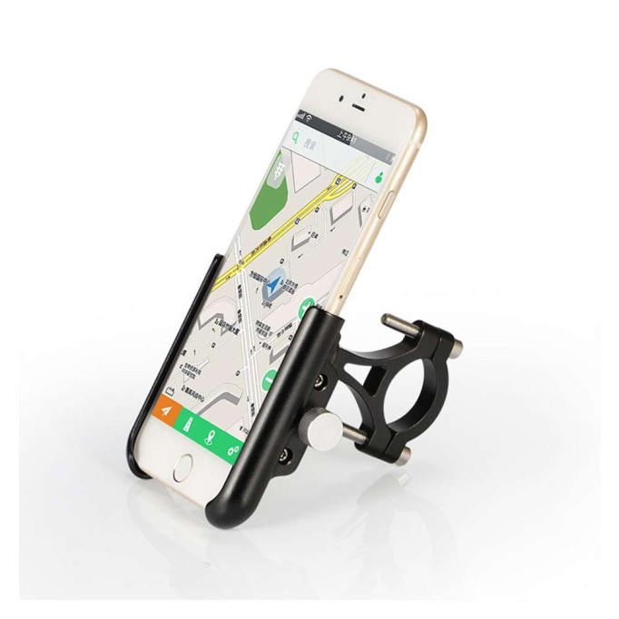 Juo 360° Dönebilen Alüminyum Bisiklet Motosiklet Gidon Bağlantılı Telefon Tutucu Siyah