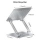 Juo 360° Dönebilen Alüminyum Tablet Standı Yükseklik ve Eğim Ayarlı Metal Tablet Tutucu