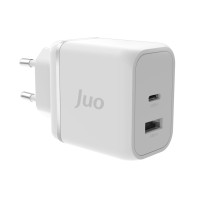 Juo 45W GaN USB-C + USB-A Şarj Aleti iPhone & iPad & Macbook & Samsung Uyumlu PD Type-C Hızlı Şarj Cihazı Beyaz