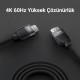 Juo 4K 60Hz 18Gbps HDR ARC HDCP Destekli HDMI 2.0 Örgülü Kablo 2 Metre