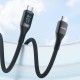Juo 60W Dijital Led Ekranlı Örgülü USB Type-C to Type-C Hızlı Şarj ve Data Kablosu 2 Metre