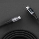 Juo 60W Dijital Led Ekranlı Örgülü USB Type-C to Type-C Hızlı Şarj ve Data Kablosu 2 Metre