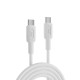 Juo 60W USB Type-C to Type-C Silikon Hızlı Şarj ve Data Kablosu Beyaz 2 Metre