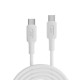 Juo 60W USB Type-C to Type-C Silikon Hızlı Şarj ve Data Kablosu Beyaz 2 Metre