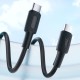 Juo 60W USB Type-C to Type-C Silikon Hızlı Şarj ve Data Kablosu Siyah 2 Metre