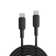 Juo 60W USB Type-C to Type-C Silikon Hızlı Şarj ve Data Kablosu Siyah 2 Metre