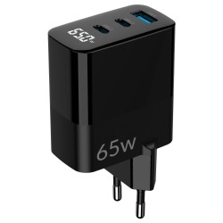 Juo 65W GaN Led Ekranlı Hızlı Şarj Cihazı 2 Type-C + USB-A iPhone & iPad & Notebook Uyumlu Şarj Aleti Juo 65W GaN Led Ekranlı Hızlı Şarj Cihazı 2 Type-C + USB-A iPhone & iPad & Notebook Uyumlu Şarj Aleti