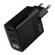 Juo 65W GaN Led Ekranlı Hızlı Şarj Cihazı 2 Type-C + USB-A iPhone & iPad & Notebook Uyumlu Şarj Aleti