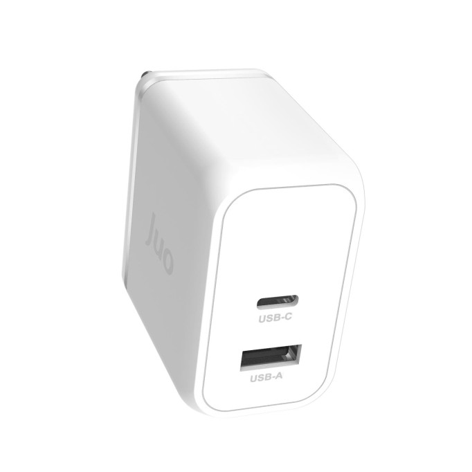 Juo 65W GaN USB-C + USB-A Şarj Aleti iPhone & iPad & Macbook & Notebook Uyumlu PD Type-C Hızlı Şarj Cihazı Beyaz