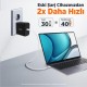 Juo 65W GaN USB-C + USB-A Şarj Aleti iPhone & iPad & Macbook & Notebook Uyumlu PD Type-C Hızlı Şarj Cihazı Siyah