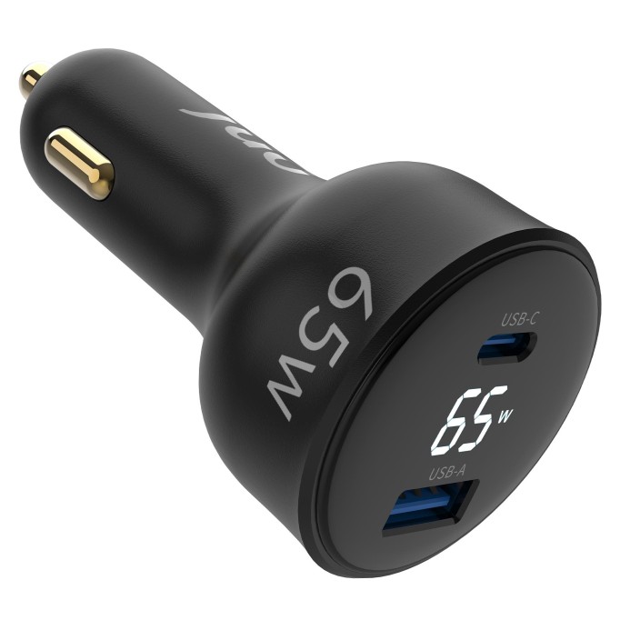 Juo 65W Led Ekranlı Type-C + USB-A Araç Şarj Aleti iPhone & Android & Notebook Araç içi Şarj Cihazı