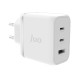 Juo 65W USB-C + USB-A 3 Portlu GaN Şarj Aleti iPhone & Macbook & Notebook Uyumlu PD Type-C Hızlı Şarj Cihazı Beyaz