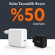 Juo 65W USB-C + USB-A 3 Portlu GaN Şarj Aleti iPhone & Macbook & Notebook Uyumlu PD Type-C Hızlı Şarj Cihazı Siyah