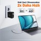 Juo 65W USB-C + USB-A 3 Portlu GaN Şarj Aleti iPhone & Macbook & Notebook Uyumlu PD Type-C Hızlı Şarj Cihazı Siyah