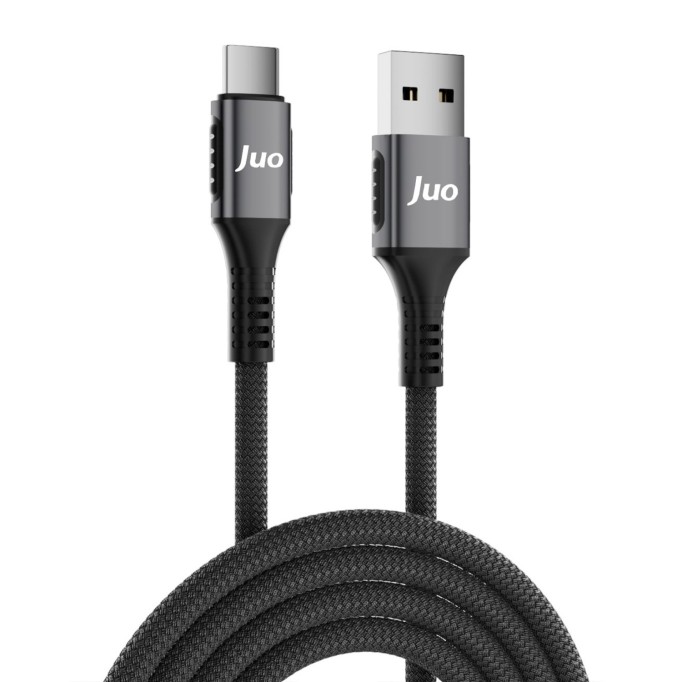 Juo 66W USB-A to Type-C Örgülü Hızlı Şarj ve Data Kablosu 1 Metre