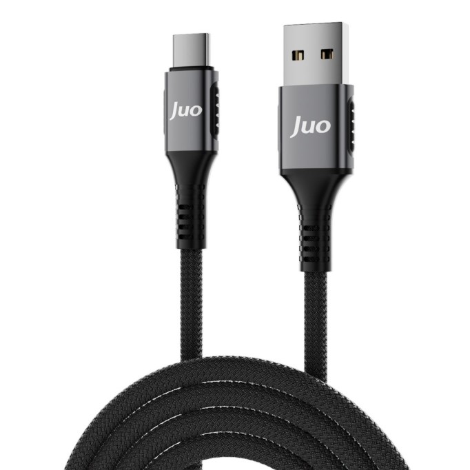Juo 66W USB-A to Type-C Örgülü Hızlı Şarj ve Data Kablosu 2 Metre