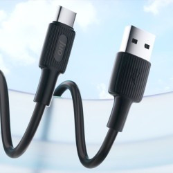 Juo 66W USB-A to USB Type-C Silikon Hızlı Şarj ve Data Kablosu 1 Metre Siyah Juo 66W USB-A to USB Type-C Silikon Hızlı Şarj ve Data Kablosu 1 Metre Siyah