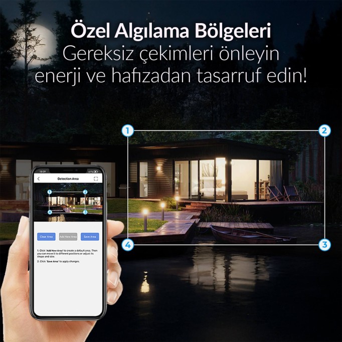 Juo 850WS Güneş Enerjili Fotokapan 48MP Full HD WiFi Hareket Sensörlü Gece Görüşlü IP66 Su Geçirmez
