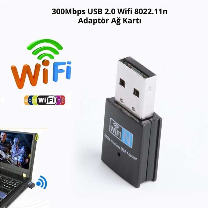 Juo JW802N 300Mbps 2.4 GHz USB WiFi Alıcı Ağ Adaptörü