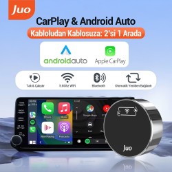 Juo Kablosuz CarPlay Android Auto Kabloludan Kablosuza Çevirici USB ve Type-C Adaptör Juo Kablosuz CarPlay Android Auto Kabloludan Kablosuza Çevirici USB ve Type-C Adaptör