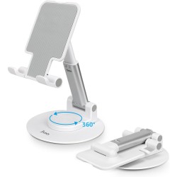 Beyaz Juo Katlanabilir 360 Derece Dönen Masaüstü Telefon Standı Beyaz