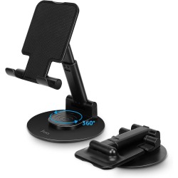 Juo Katlanabilir 360 Derece Dönen Masaüstü Telefon Standı Siyah