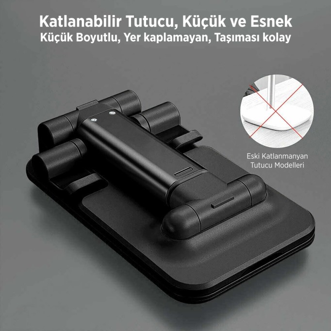 Juo Katlanabilir Masaüstü Telefon Standı Siyah