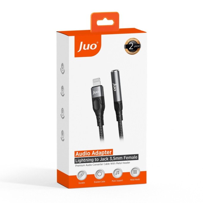 Juo Lightning to 3.5mm Jack Aux Kulaklık Çevirici Dönüştürücü Adaptör Kablo