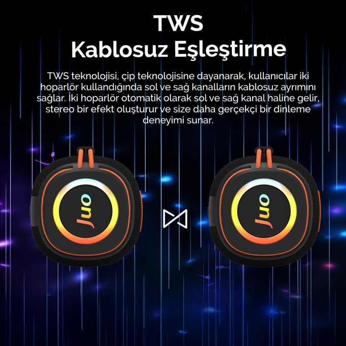 Juo SoundPeak Blaze 30W RGB Bluetooth Hoparlör Kablosuz Taşınabilir Speaker