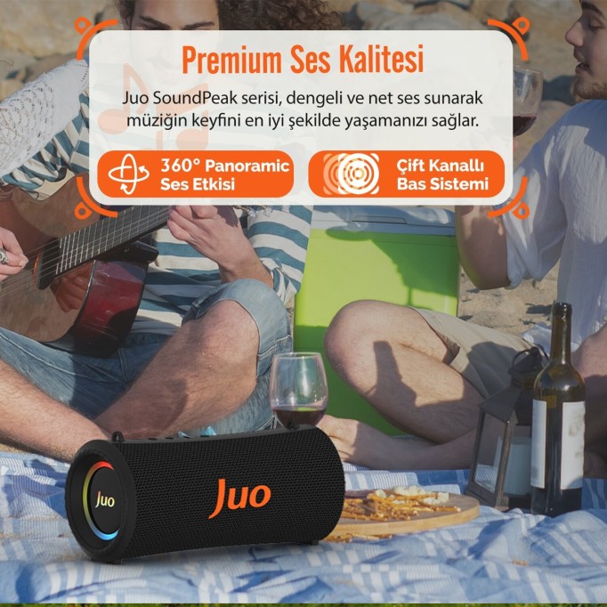 Juo SoundPeak Force 60W RGB Bluetooth Hoparlör Kablosuz Taşınabilir Speaker