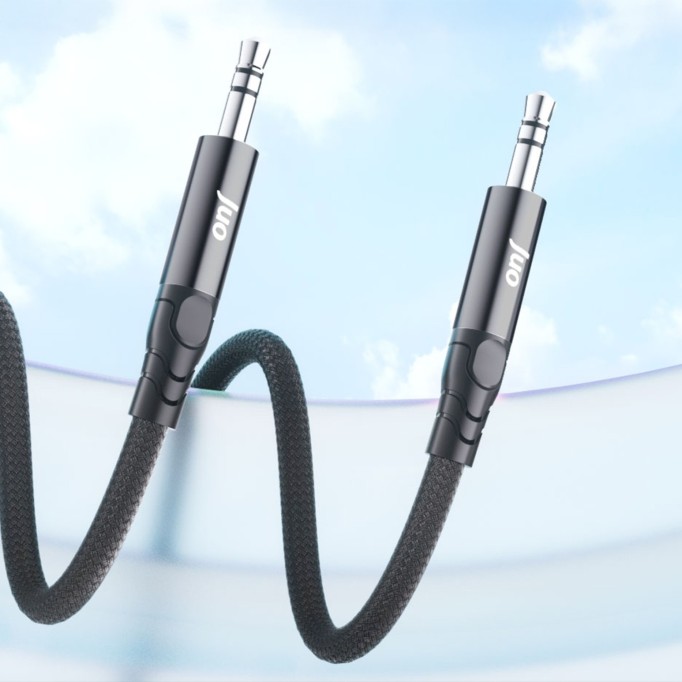 Juo Stereo 3.5mm TRS Jack Örgülü Aux Ses Kablosu 1 Metre