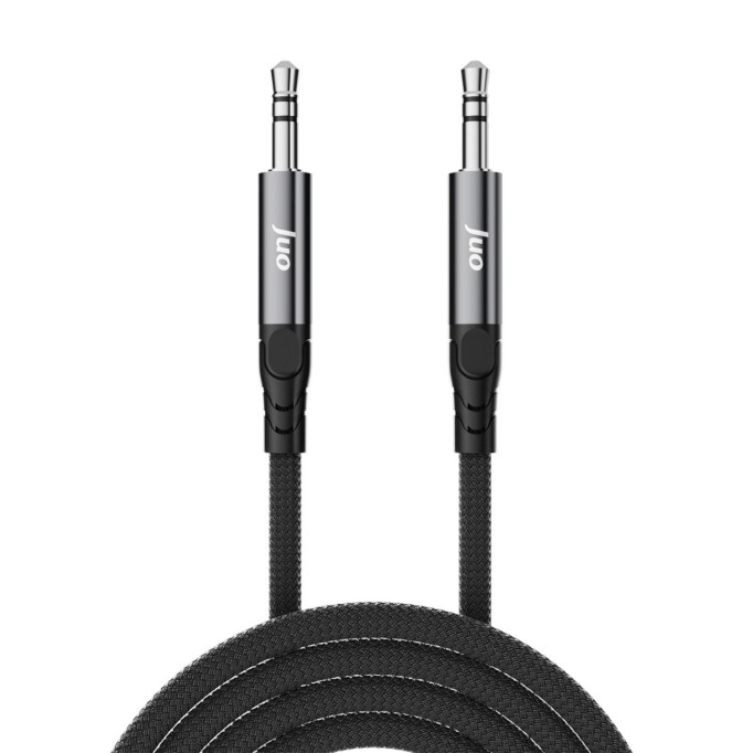 Juo Stereo 3.5mm TRS Jack Örgülü Aux Ses Kablosu 1 Metre