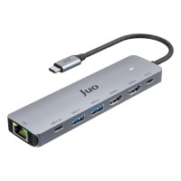 Juo Type-C 2*HDMI Dual MST 4K 60Hz Gigabit Ethetnet Dönüştürücü 100W USB 3.2 Çoklayıcı Hub