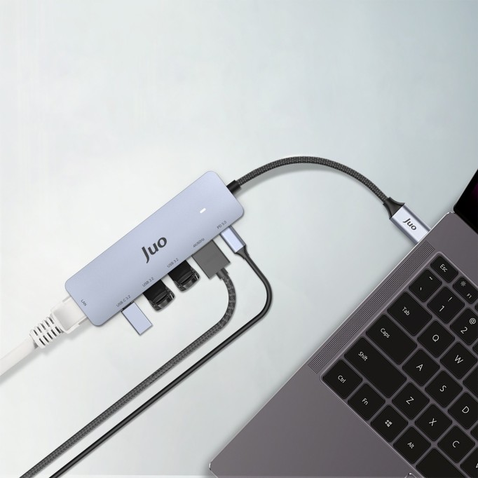 Juo Type-C 5Gbps 100W 4K 60Hz HDMI Gigabit Ethernet Dönüştürücü USB 3.2 Çoklayıcı Hub