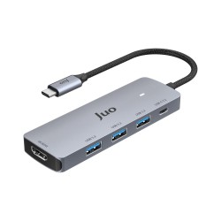 Juo Type-C 5Gbps 100W 4K 60Hz HDMI USB 3.2 Çoklayıcı Hub