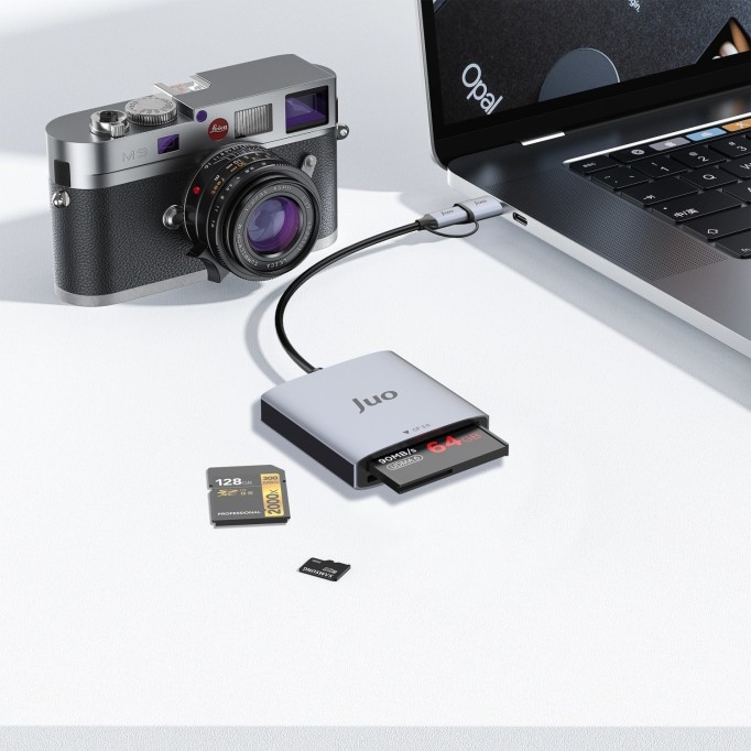 Juo USB 3.2 ve Type-C 3'ü 1 Arada SD / CF / TF Micro SD Hafıza Kart Okuyucu